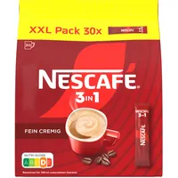 NESCAFÉ 3in1 XXL Pack, Getränkepulver-Sticks mit löslichem Bohnenkaffee, Creamer & Zucker, Instant-Kaffee aus erlesenen Kaffeebohnen, 1er Pack (30 Sticks à 16,5g)