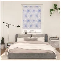 Lichtblick Rollo Klemmfix, ohne Bohren, blickdicht, Flower wheel blau