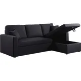 Habitat et Jardin Ecksofa reversibel mit Schlaffunktion 'alain' - 221 x 145 x 85 cm - Schwarz