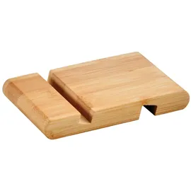 KESPER Handy-Ständer aus Bambus, FSC-zertifiziert, 13x8x1,8 cm, rutschfester Tablet-Halter für Schreibtisch, Küche und Büro