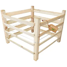 NATIV Holzkomposter 100x100x80 cm, Komposter mit Stecksystem, Gartenkomposter