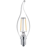 Philips Filament-Kerzenlampe, BA35, E14 transparent, 25 W