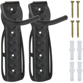 Relaxdays Fahrrad Wandhalterung 2er Set schwarz