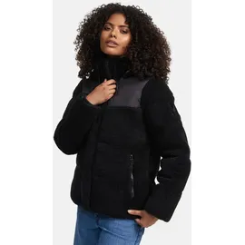 Marikoo Damen, Winterjacke "Kaguraa", warme Teddyfell Sherpa Jacke Frauen - N030 M, schwarz, - M