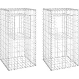 vidaXL Gabionensäulen 2 Stk. 50x50x100 cm Eisen