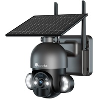 ctronics 2.5K 4MP Überwachungskamera Aussen Akku, 100% Kabellos Überwachungskamera Aussen Solarpanel, PTZ Dome IP WLAN Kamera Outdoor mit PIR Erkennung, 30m Farbe Nachtsicht, 2-Wege-Audio, IP66