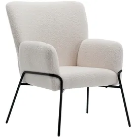 Svita Loungesessel FREIA Teddyboucle 66 x 92 x 64 cm Weiß