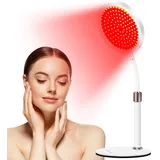 Hottoerak Rotlichtlampe mit Sockel, 660nm Rotlichtlampe Therapie mit Timer, 140LEDs Rotlicht Therapie mit Verstellbare Höhe & Verstellbarer Schwanenhals für Heim/Büro Gebrauch