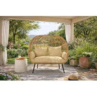 Kobolo SERENA Korbsessel 145 x 20 x 151 cm beige/bronze 2 St.