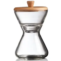 Chemex Coffeemaker CCS Mich-& Zuckerkännchen, Holz, Borosilikatglas, Glass, 17,5 cm