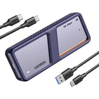 UGREEN 40 Gbps M2 SSD Gehäuse, USB4 NVMe Gehäuse mit leistungsstarker Kühlleistung, USB M2 SSD Adapter für Datenspeicher, kompatibel mit Macbook Pro M4/M4 Pro und M4 Max, HP Celeron N4120, Mac mini M4