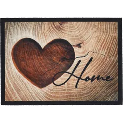 Fußmatte Love Home Wood in Braun ca. 50x70cm