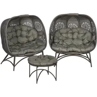 Outsunny Gartenstuhl-Set 3tlg. klappbar 58 x 60 x 84