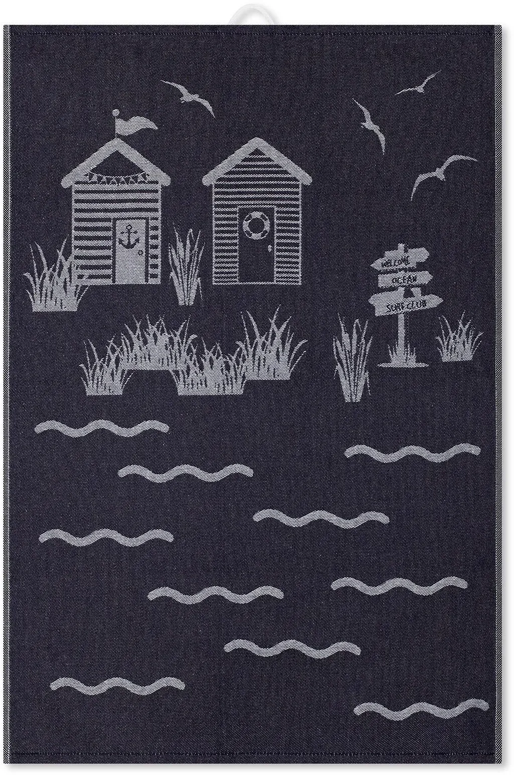 Ross 3er Pack Baumwoll-Geschirrtücher Maritim Geschirrtuch 50x70 cm Wegweiser 3er Pack - blau