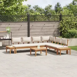 vidaXL Gartensofa-Set 4-tlg. braun/creme