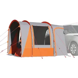 Autozelt 4 Personen Grau und Orange Wasserfest
