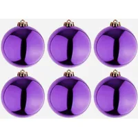 Mojawo 6 Stück XL Christbaumkugeln Lila Ø 15cm