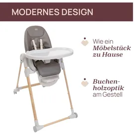 Chicco Hochstuhl "Polly Armonia Scandinavia", Kinder, Gr. B/H/T: 57cm x 79cm x 90cm, grau (scandinavian), Stühle Hochstuhl, mit Essbrett