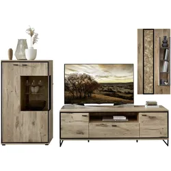 Wohn-Concept Ruben TV-/Wohnlösung Holzwerkstoff/Metall Viking Oak/Schwarz - Schwarz