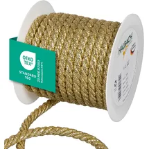 HALBACH Seidenbänder Premium Kordel Gold | Breite: 10mm Länge: 10m | Kordel für Dekorationen | Goldschnur für DIY Handwerk und Geschenkverpackungen, Farbe: Gold