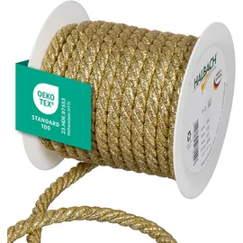 HALBACH Seidenbänder Premium Kordel Gold | Breite: 10mm Länge: 10m | Kordel für Dekorationen | Goldschnur für DIY Handwerk und Geschenkverpackungen, Farbe: Gold