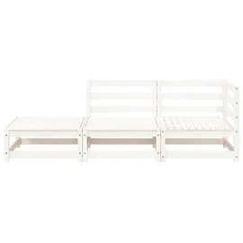 vidaXL Gartensofa 2-Sitzer Loungesessel weiß