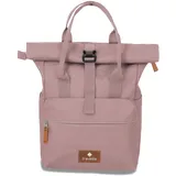 Travelite Handgepäck Rucksack, Laptop Rucksack 14 Zoll, Basics Short Handle Rollup, Reiserucksack Rolltop Funktion, Smoky Rose, 37-46 cm, 14 Liter