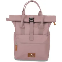 Travelite Handgepäck Rucksack, Laptop Rucksack 14 Zoll, Basics Short Handle Rollup, Reiserucksack Rolltop Funktion, Smoky Rose, 37-46 cm, 14 Liter
