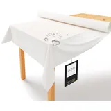 LILENO HOME Tischdeckenrolle 1,10 x 25 m - Tischdecke Weiß aus Vlies - Stoffähnlich, abwaschbare Tischdecke als Rolle, Meterware Tischtuchrolle - Einweg Papiertischdecke Rolle Alternative