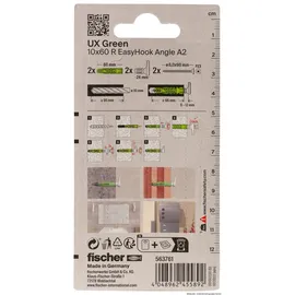 Fischer Deutschland Vertriebs GmbH Universaldübel UX Green 10 x 60 R EasyHook Angle 2 Stück