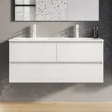 evineo ineo2 Unterschrank B: 120 cm, 3 Auszüge, mit Griffmulde, für evineo ineo2 Doppelwaschtisch,, BE0703WH,