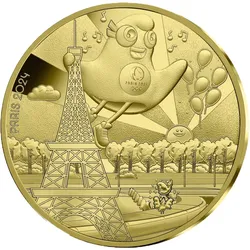 Paris 2024: Offizielle Gold-Euromünze „Eiffelturm“