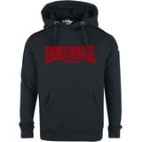 Lonsdale Herren Hooded One Tone Kapuzenpullover, Schwarz, L