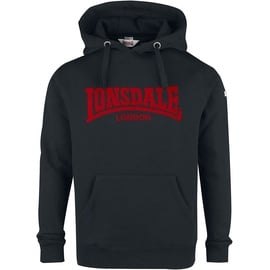 Lonsdale Herren Hooded One Tone Kapuzenpullover, Schwarz, L