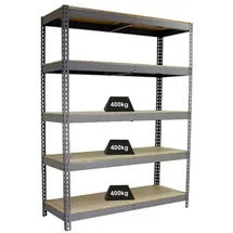 Proregal Schwerlastregal Big Wood Yeti Five HxBxT 200 x 150 x 45 cm Fachlast 400 kg Verzinkt