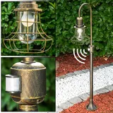 hofstein Außenleuchte Aluminium/Glas mit Bewegungsmelder E27 IP44 1 Stück braun/gold