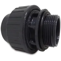 Mega Group - Mega Verschraubung Mit O-ring Pvc-u 50 Mm X 1 1/2 Zoll Klebemuffe X Außengewinde 10 Bar, Grau