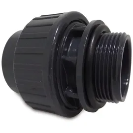 Mega Group - Mega Verschraubung Mit O-ring Pvc-u 50 Mm X 1 1/2 Zoll Klebemuffe X Außengewinde 10 Bar, Grau