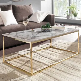 FineBuy Allie Weiß/Gold MDF 100 x 60 x 40 cm