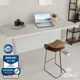 veska Höhenverstellbarer Schreibtisch (140 x 70 cm) - Sitz- & Stehpult - Bürotisch Elektrisch Höhenverstellbar mit Touchscreen & Stahlfüßen - Silber/Anthrazit hell