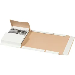 VEPATIM 25x Universalverpackung 249x165mm bis 60mm Höhe Selbstklebeverschluss Aufreißfaden A5+ weiß