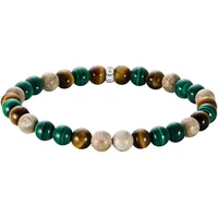 Thomas Sabo Bead Armband mit Malachit, Tigerauge, Jaspis silberfarben 21 Größe 21