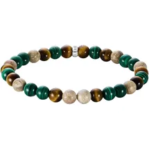 Thomas Sabo Bead Armband mit Malachit, Tigerauge, Jaspis silberfarben 21 Größe 21
