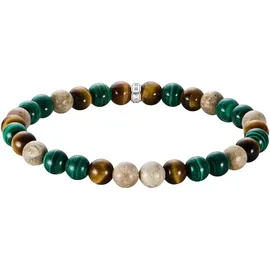 Thomas Sabo Bead Armband mit Malachit, Tigerauge, Jaspis silberfarben 21 Größe 21