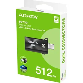 A-Data SC730 512 GB USB-C 3.2 Gen 2 schwarz
