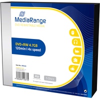 MediaRange DVD+RW 4.7GB|120min 4-fache Schreibgeschwindigkeit, wiederbeschreibbar, 5er Pack im Slimcase, MR449