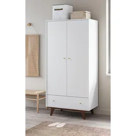 petits-meubles SCHRANK 2 Türen Mid Weiß und Holz