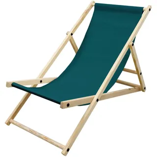 ECD Germany ECD-Germany Liegestuhl Dunkelgrün, Holz, 52x83x117 cm, Gartenmöbel, Gartenliegen
