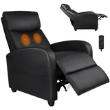 IDEASY Loungesofa Modernes Einzel-Massagesofa, schwarzer Liegesessel, Verstellbare Rückenlehne und Sitzkissen aus PU-Leder schwarz