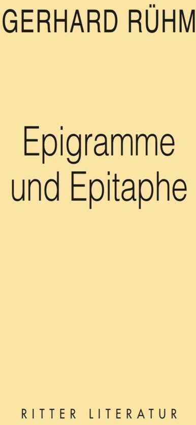 Epigramme Und Epitaphe - Rühm Gerhard  Kartoniert (TB)